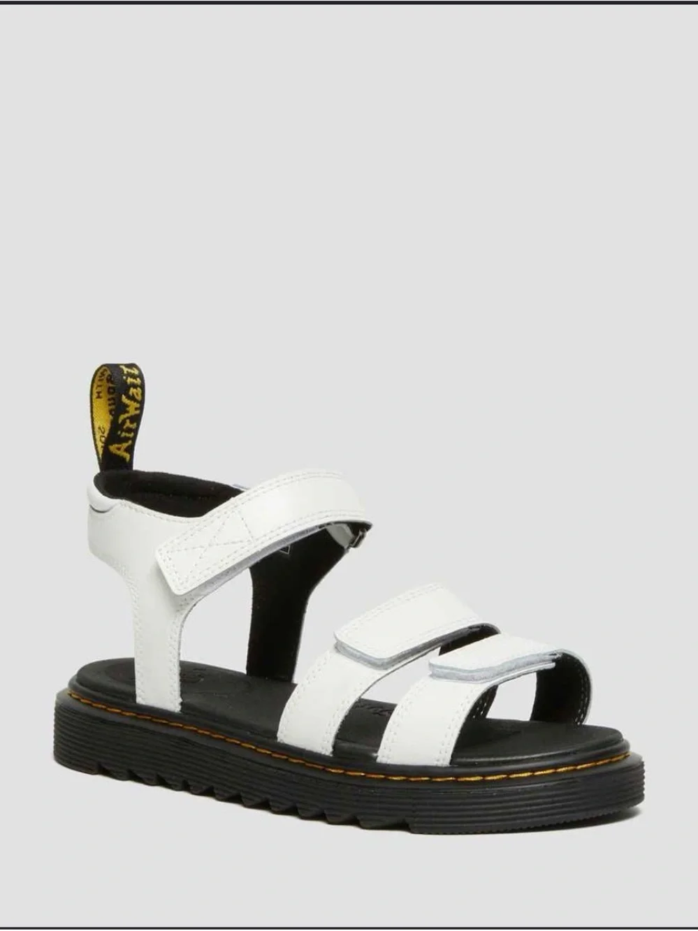 NWOB Dr. Martens YOUTH KLAIRE LEATHER STRAP SANDALS Kids' White Size 3